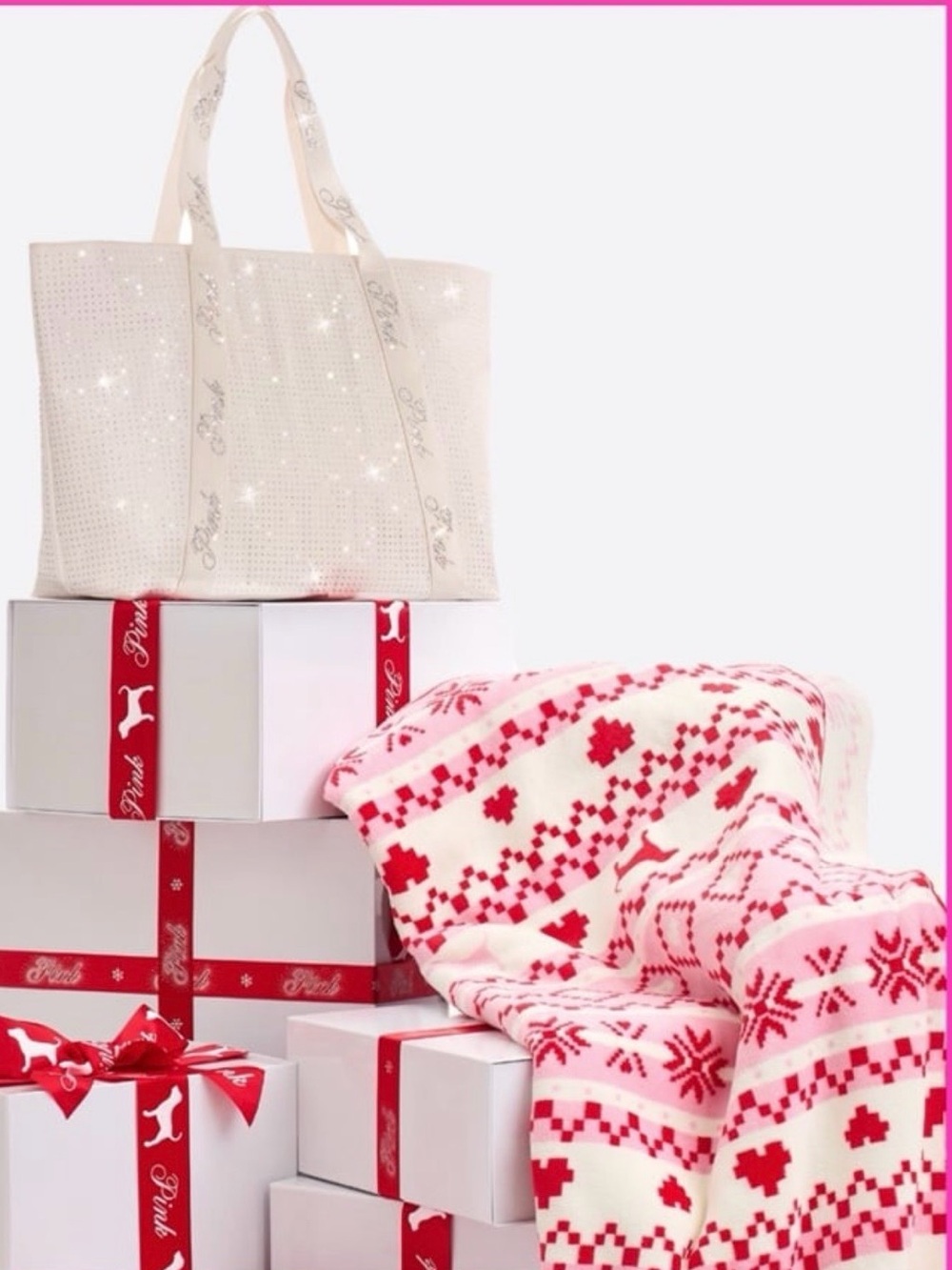 Victoria’s Secret PINK Cozy Plush Blanket and Bling Tote Bag Set, BNWT
